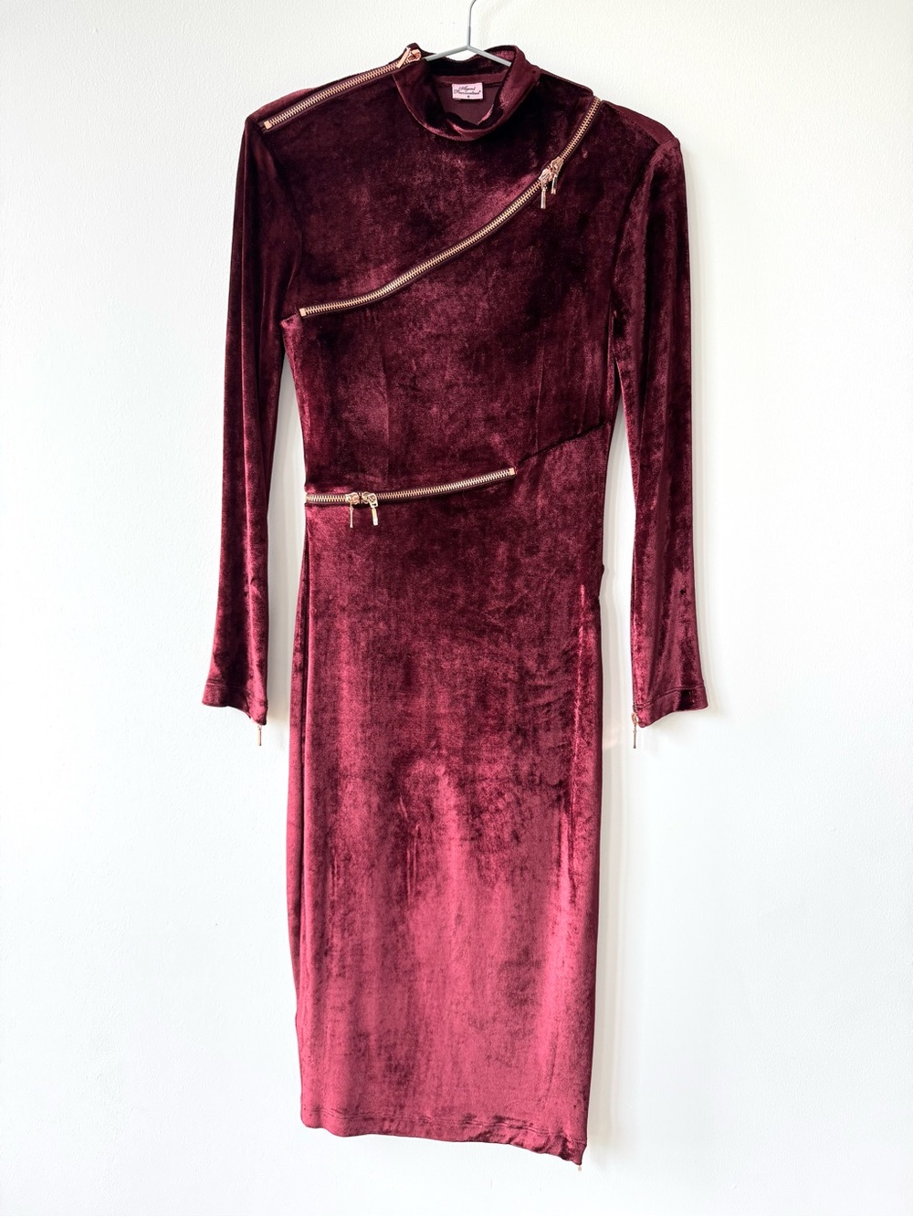 Agent Provocateur ‘Ruth’ Velvet Dress With Rose Gold Zippers - Size 8UK/4US